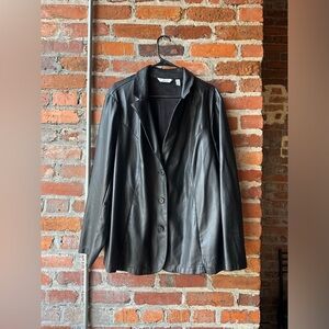 Denim&Co Women’s faux Leather Jacket, size 2xl